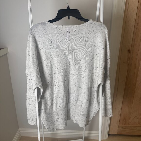 Lightest Grey with Black Specks V-neck Sweater - Picture 4 of 5